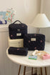3 Piece Bow Quilted Cloth Storage Bag Set - Odaingerous